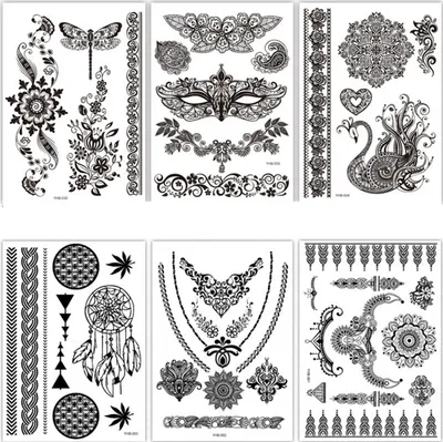 Black Lace Temporary Body Art Tattoo