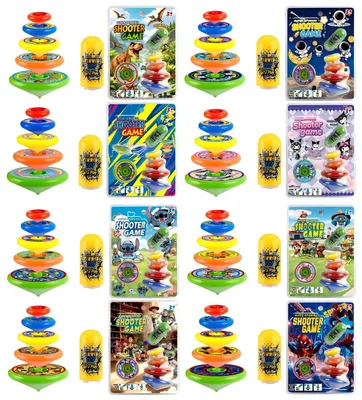 Xinbo Kids Stacking Spinning Top Toy with Launcher, Multilayer Stackable Gyroscope Educational Spinner Toy for Boys Girls