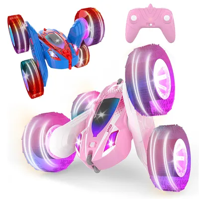 2.4GHz Double Sided Driving RC Stunt Car 360 Degree Rotation Remote Control off Road Stunt Drift Vehicle Toys with Light Wheel