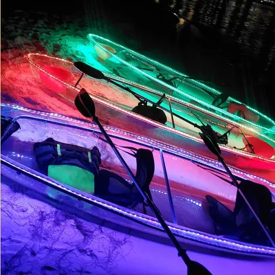 Double Person Transparent Canoe Crystal Kayak with LED Light for Ocean