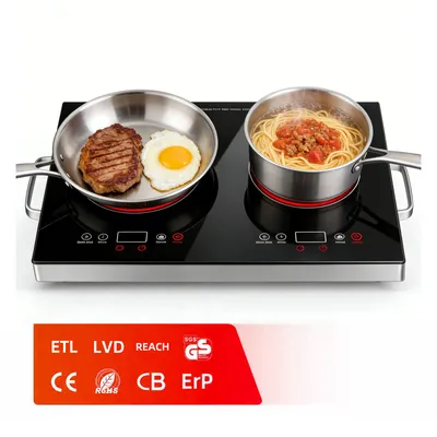 Cool Handles Whole Glass Design Double Hotplate Infrared Ceramic Cooker