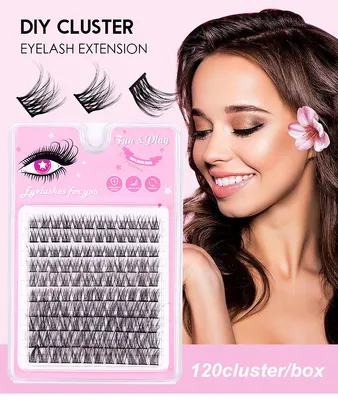 10 Rows Cluster Lashes False Eyelashes Single Cluster Natural Hot Melt Section Daily Use DIY Eyelashes Book