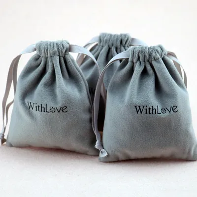 New Arrival Premium Sturdy Chinese Factory Soft Velvet Plain Colour Gift Jewelry Drawstring Bag