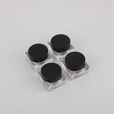 Popular Mini Acrylic Gel Nail Polish Square Jar Clear Plastic Jar