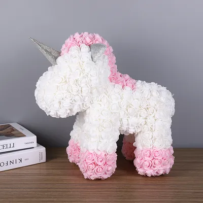 Christmas Valentine's Day Holiday Gifts Foam 20cm PE Rose Flower Unicorn with Box Packaging
