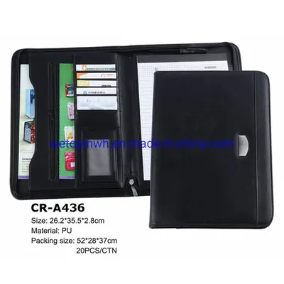Personal Organiser Planner Case with Clipboard, File Sleeve, Card Holder, Pockets for Office Work (Black)