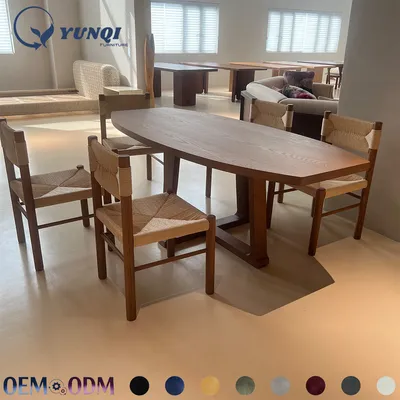Handcrafted Natural Timber Oval Dining Table Farmhouse Indoor Dining Table