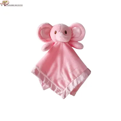 Pink Elephant Plush Baby Blanket Soft Custom Wholesale Infant Comforter Toy