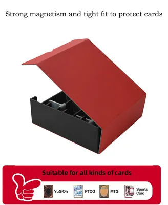 Torson 4-Stopper Deck Storage Case Red & White Card Organizer for Tcg & Ptcg Holds 3000+ Board Game Cards