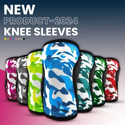 High Quality Camouflage 5mm / 7mm Neoprene Knee Sleeves Knee Protection for Powerlifting, Workouts