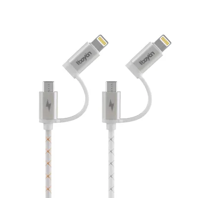 USB Data Android Charger 2 in 1 USB Cable for iPhone