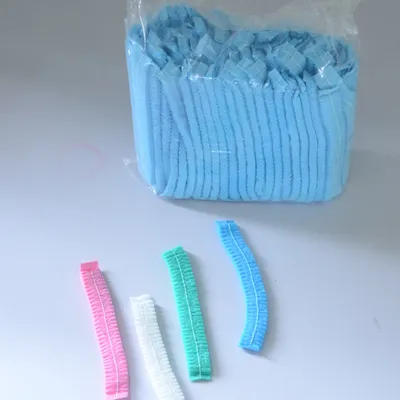 Single-Use Double Elastic Haed Wear Nonwoven Protective Mob Caps/Disposable Hairnet Strip Caps with ISO13485