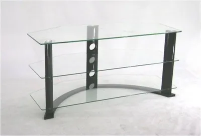 Clear Glass TV Stand in Living Room