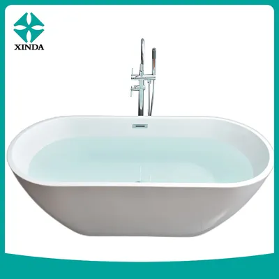Fashion Design Drop in Simple Acrylic Bathtub Built in Tub Acrylic Freestanding