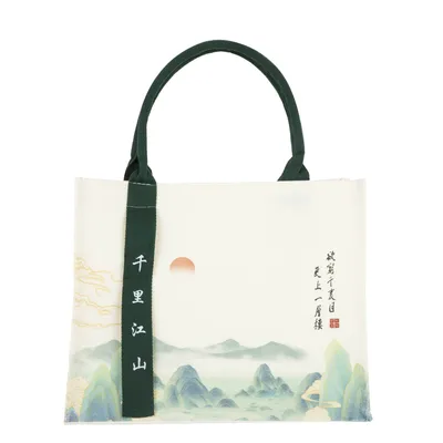Handle Custom Logo Design Cotton Canvas Non Woven Tote Shopping Bag