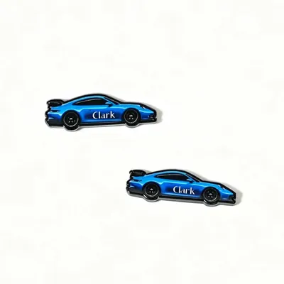 Uvprinting Blue Sports Car Shaped Waterproof Iron Pin for Mobile Phones