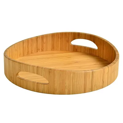 Round Serving Tray with Wall Handles