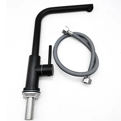 High Quality 304 Stainless Steel Kitchen Faucet Matt Black Cold Water Kitchen Sink Taps