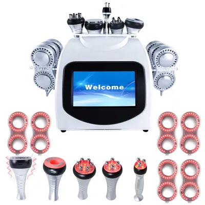 6 in 1 Vacuum Cavitation 40K RF EMS Pads Slimming Machine for Cellulite Reduction Body Sculpting