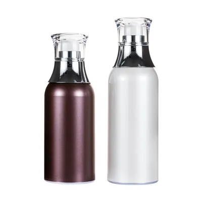 Pet Pump Bottle with Aluminum Cap Cosmetic Lotion Dispenser