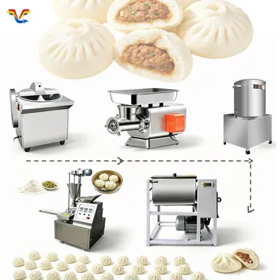 Energy Saving Steam Bun Making Automatic Machine for Breakfast Distribution Center Mass Bun Production Work