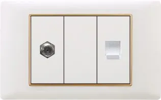 118 Type South American Home Use Gold Frame PC TV and Telephone Socket
