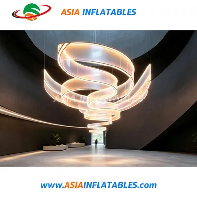 Custom Logo Printing Silk Fabric LED Streamer Light for Indoor Decoration