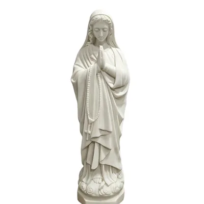 Guangxi White Marble Virgin Mary Praying Statue
