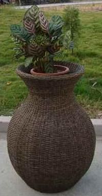 Alu. Rattan Jumbo Flower Vase (TG-3259)