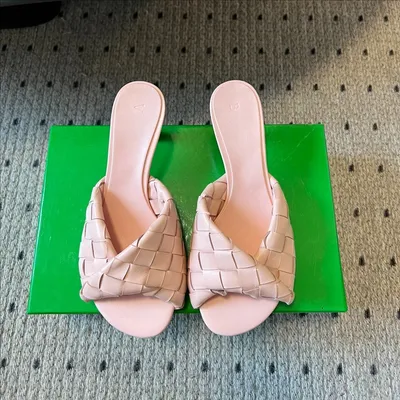 Modern Minimalist Mules: BV Blink Collection Folded Kitten Heel