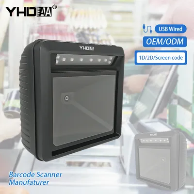 Manufacturer Direct Sales Big Window 2D CMOS Barcode Reader Auto Sense Desktop Barcode Scanner