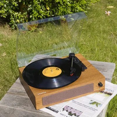 Tr108A Multi Function Built-in Speaker Gramophone Ruby Stylus Plastic Turntable Bluetooth Vinyl Record Player