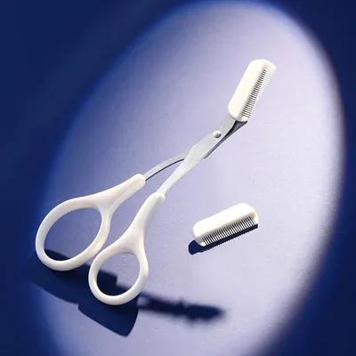 Stainless Steel Professional Precision Eyebrow Trimmer Scissor with Comb Beauty Makeup Tool Eyebrow Trimmer Grooming Scissor