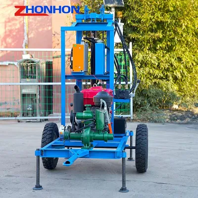 Wheeled Water Well Drill Water Well Drilling Rig Domestic Drilling Machine