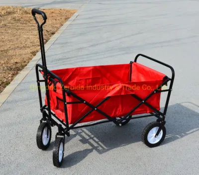 Outdoor Garden Park Wagon, Portable Trolley Cart, Camping Folding Wagon