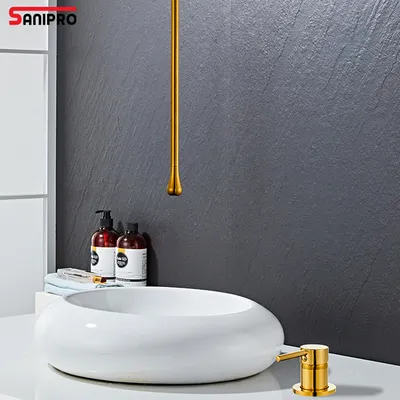 Sanipro Hotel Toilet Matt Black Rose Gold Luxury Brass Ceiling Mounted Install Long Spout Creative Basin Tap Bathroom Faucets