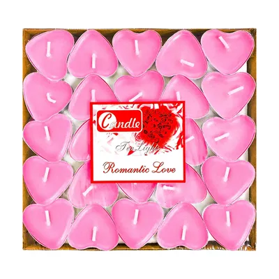 50 Packs Heart Shaped Tealight Candles for Romantic Decor Pool Dinners Home