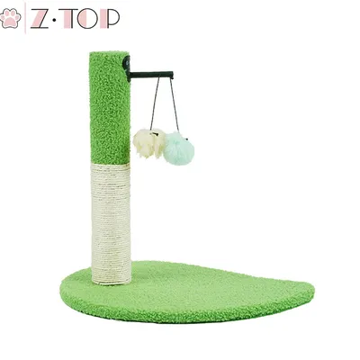 Supplies Sisal Cat Scratch Post Cat Tree Scratcher Post with Bottom Board Dangling Ball