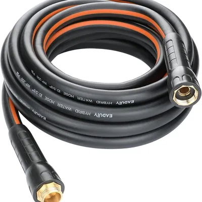 Garden Hose, Water Hose, Rubber and Plastic Reinforced Hose, Hrbrid Garden Water Hose - Flexible 25 Feet, Black or Blue Color