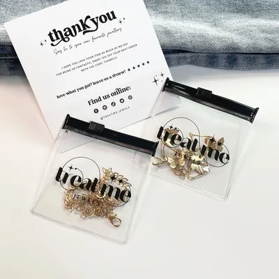 Transparent PVC Zip Lock Jewelry Pouches - Custom Size & Design, Suitable for Necklaces and Earrings Packaging