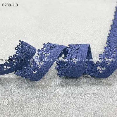 Cheap Customization Knitted Edge Lace Elastic Webbing for Lingerie/Stockings/Dancing Shoes