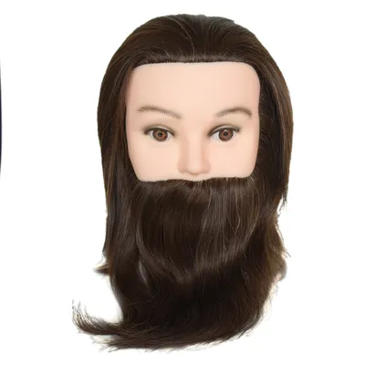 Hot Sale Factory Direct Price 100% Blond Human Hair Man Mannequin Head with Beard 8 Inches Men's Beard Model Head