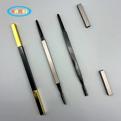 Matte Square Double Head Retractable Eyebrow Pencil Tube Model 854 Custom Packaging