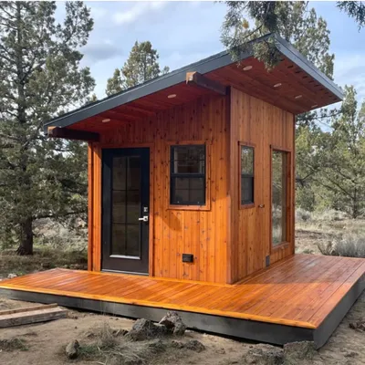 Custom Triunity Prefab 4 Person Dry Sauna Cabin Outdoor Wood Sauna Room for Commercial Wellness & Resort Projects