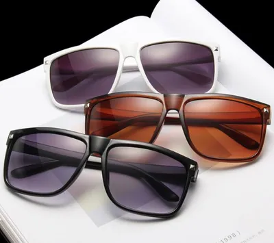Outdoor Fashion Hip Hop Plastic Frame Square Driving Glasses Sunglasses