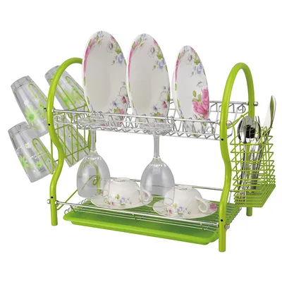 Kitchenware Standing Wooden Storage Dish Drying Rack