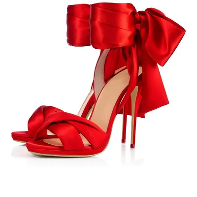 Summer Lace up Slik Sandals Fashion Pointed Toe Women High Heels