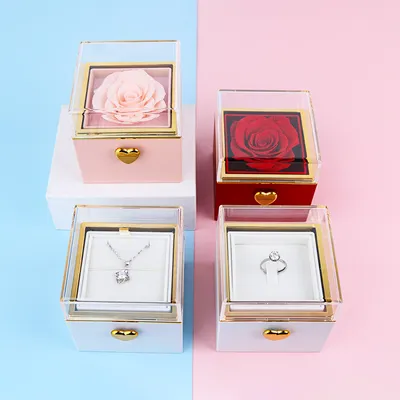 Surprise Instant Ring Box, Bear Cake, Automatic Flipping Gift Box, Valentine's Day Rose Box, Confession Tool