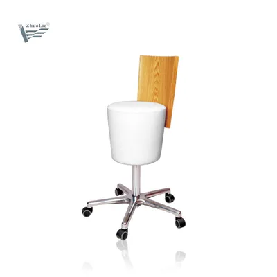Portable Salon Stool Chair Master Chair with Wooden Backrest