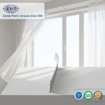 Custom PVC/ABS/PP/PE Plastic Extrusion Line Profile for Ceiling Curtain Track and Guide Rail
